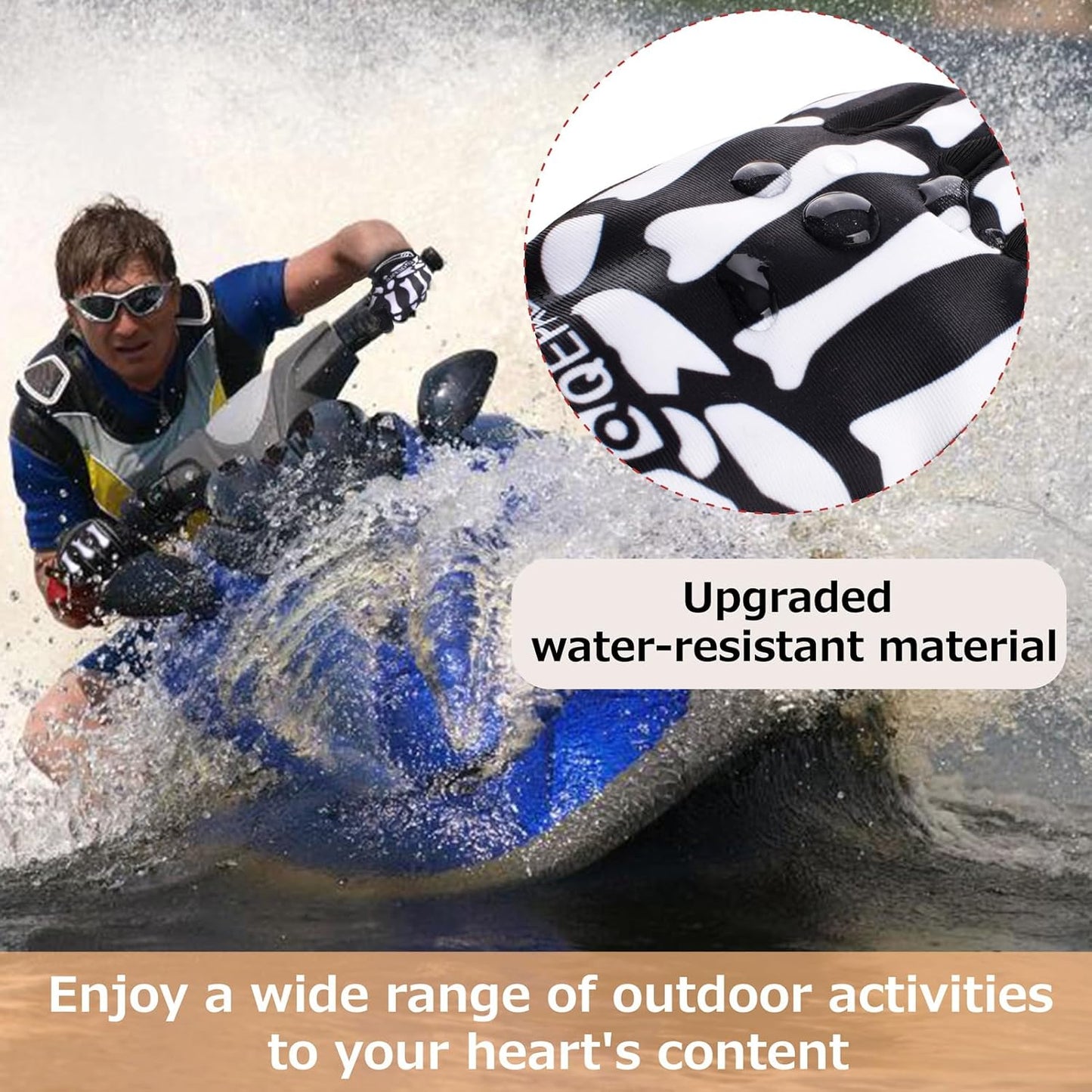 Skeleton Gloves Adjustable Lightweight Racing Skull Sports Work Bone Gloves Anti-Slip Breathable for Men & Women Motorcycle, Cycling, Biking, Workout