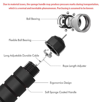 With Ball Bearings Adjustable Tangle-Free Speed Wire Jump Rope Workout with Foam Handles for Fitness Home Workouts and Slim Body