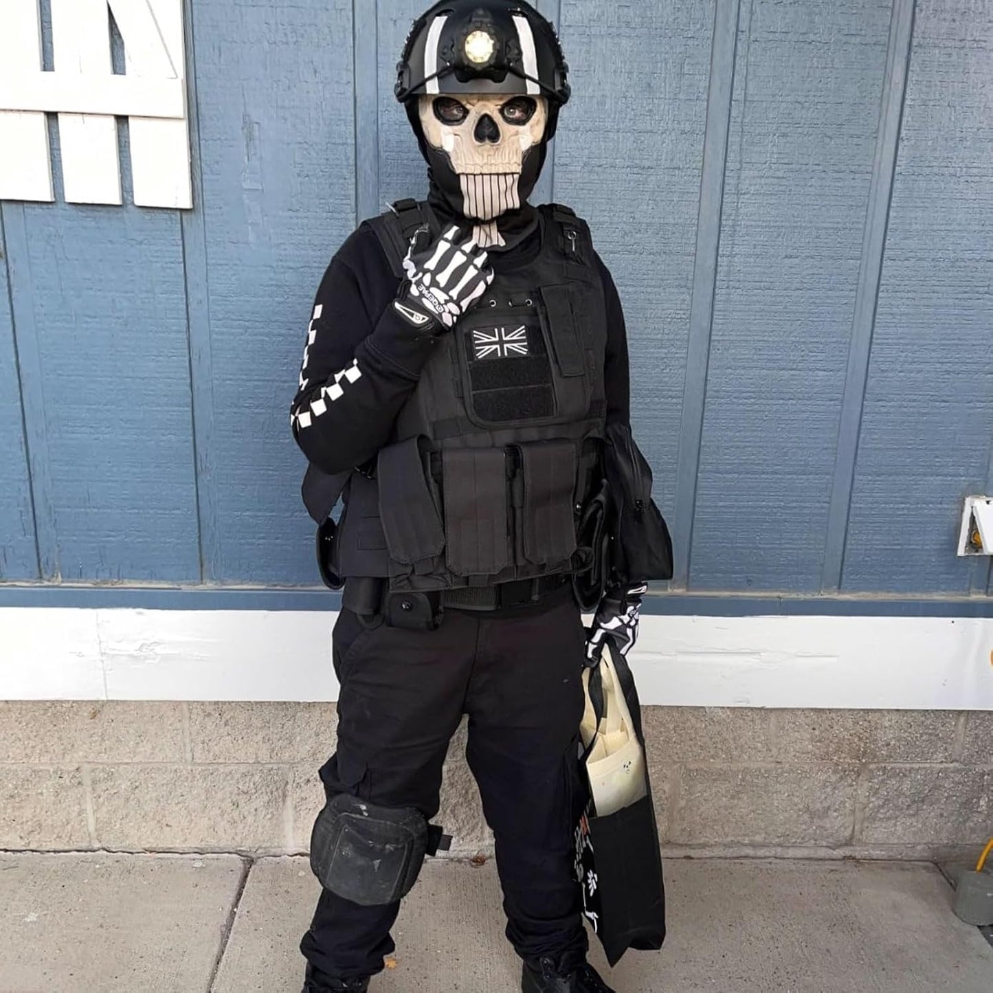 Skeleton Gloves Adjustable Lightweight Racing Skull Sports Work Bone Gloves Anti-Slip Breathable for Men & Women Motorcycle, Cycling, Biking, Workout