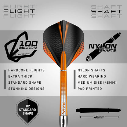 Amberjack Tungsten Darts Set with Darts Flights & Dart Stems (Shafts) – Professional 90% Tungsten Premium Darts Set – Available in 22G, 23G, 24G, 25G, 26G, 27G, 28G, 30G