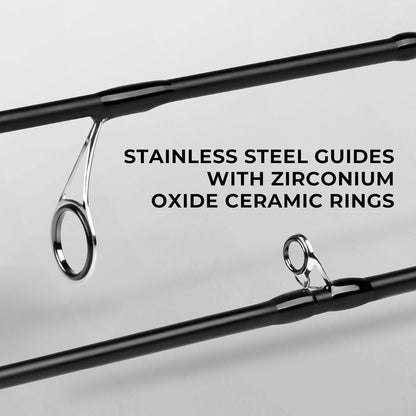 Crixus Fishing Rods,Im6 Graphite Spinning Rod & Casting Rod W/Zirconium Oxide Ring Stainless Steel Guides, Superpolymer Handle